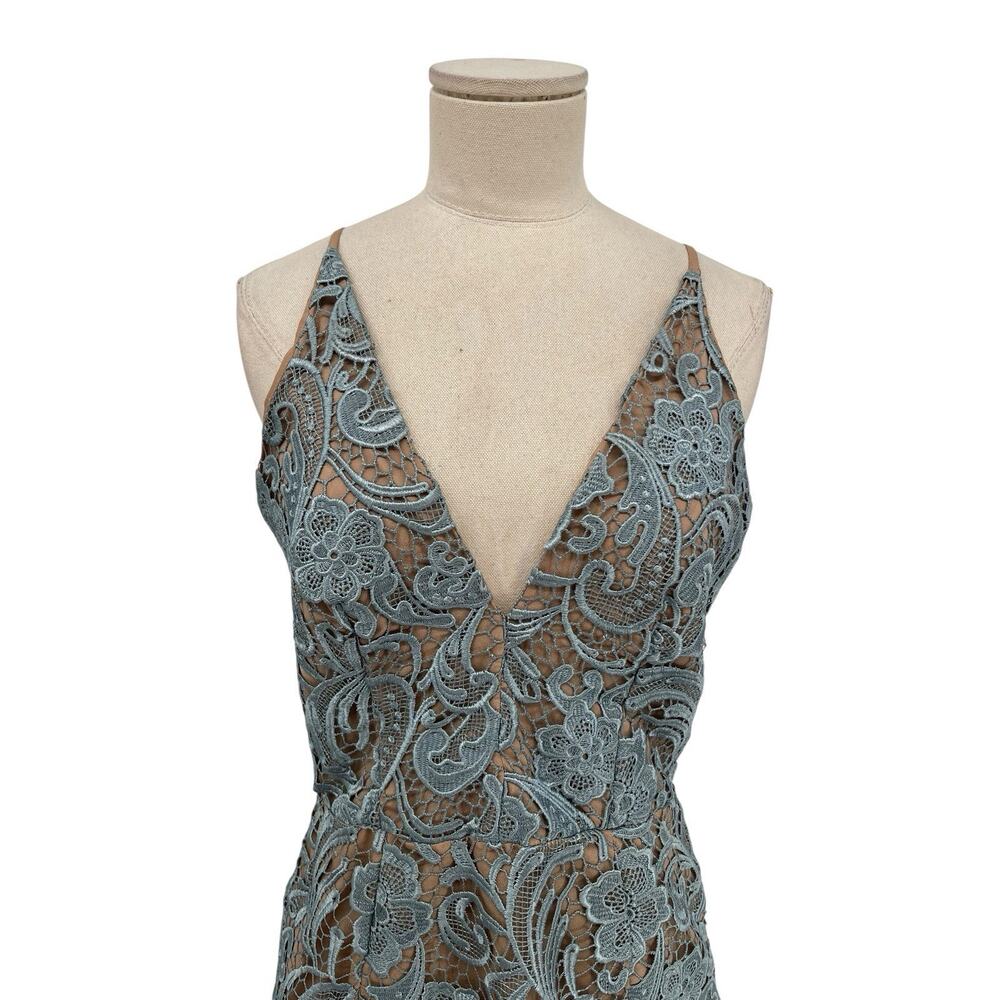 Dress The Population Allie Lace Dress Mini Blue Size Medium - Picture 2 of 12